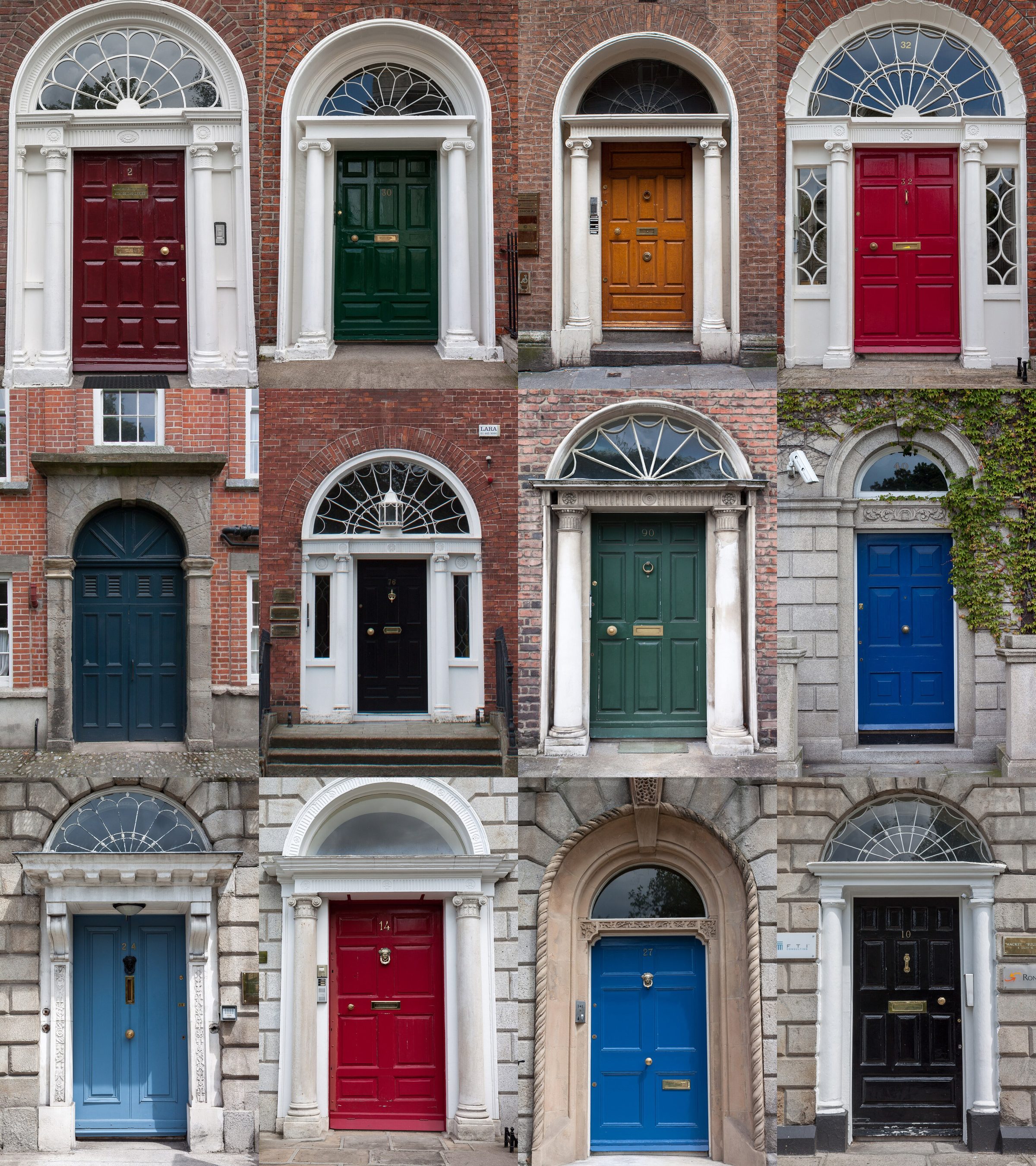 Georgian doorways on a Dublin square