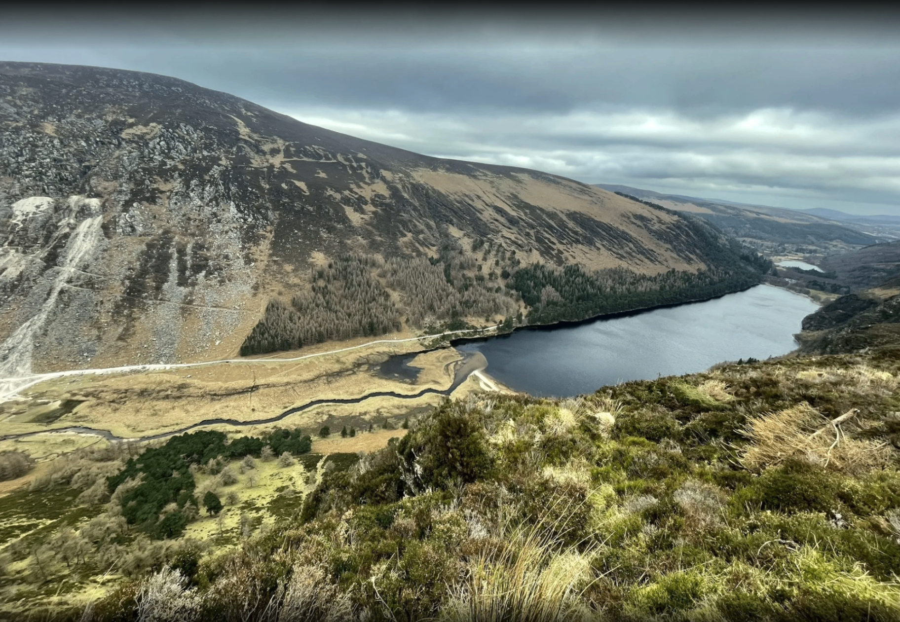 Lough Tay from the Sally Gap, in the wrong weather