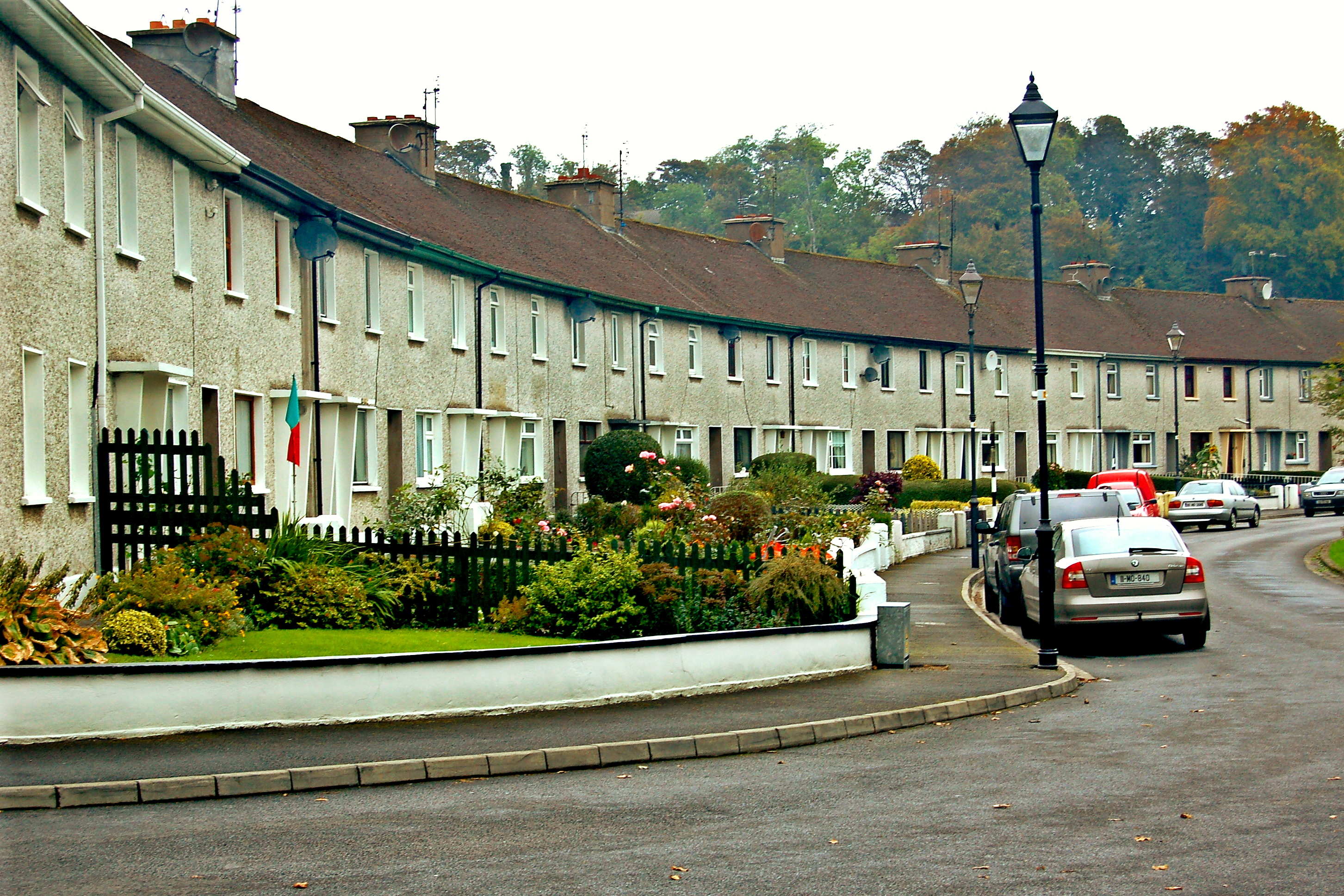 Houses along the Carrowbeg river path in Westport, County Mayo