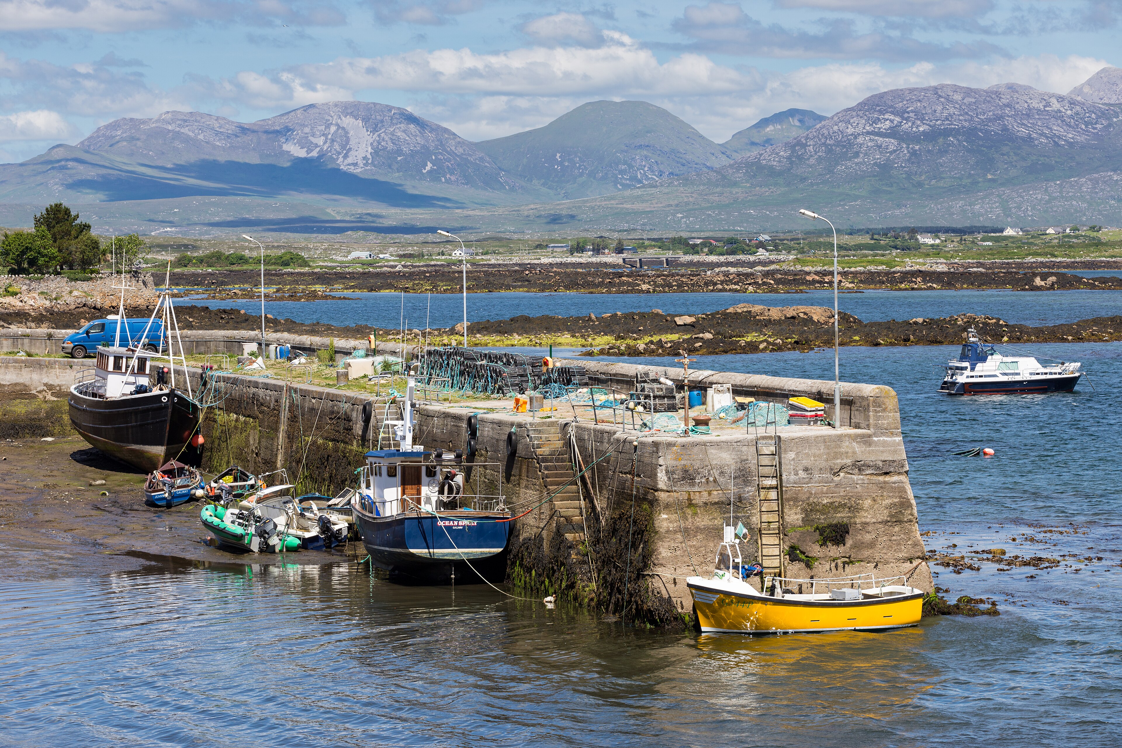 Roundstone harbour in Connemara, County Galway