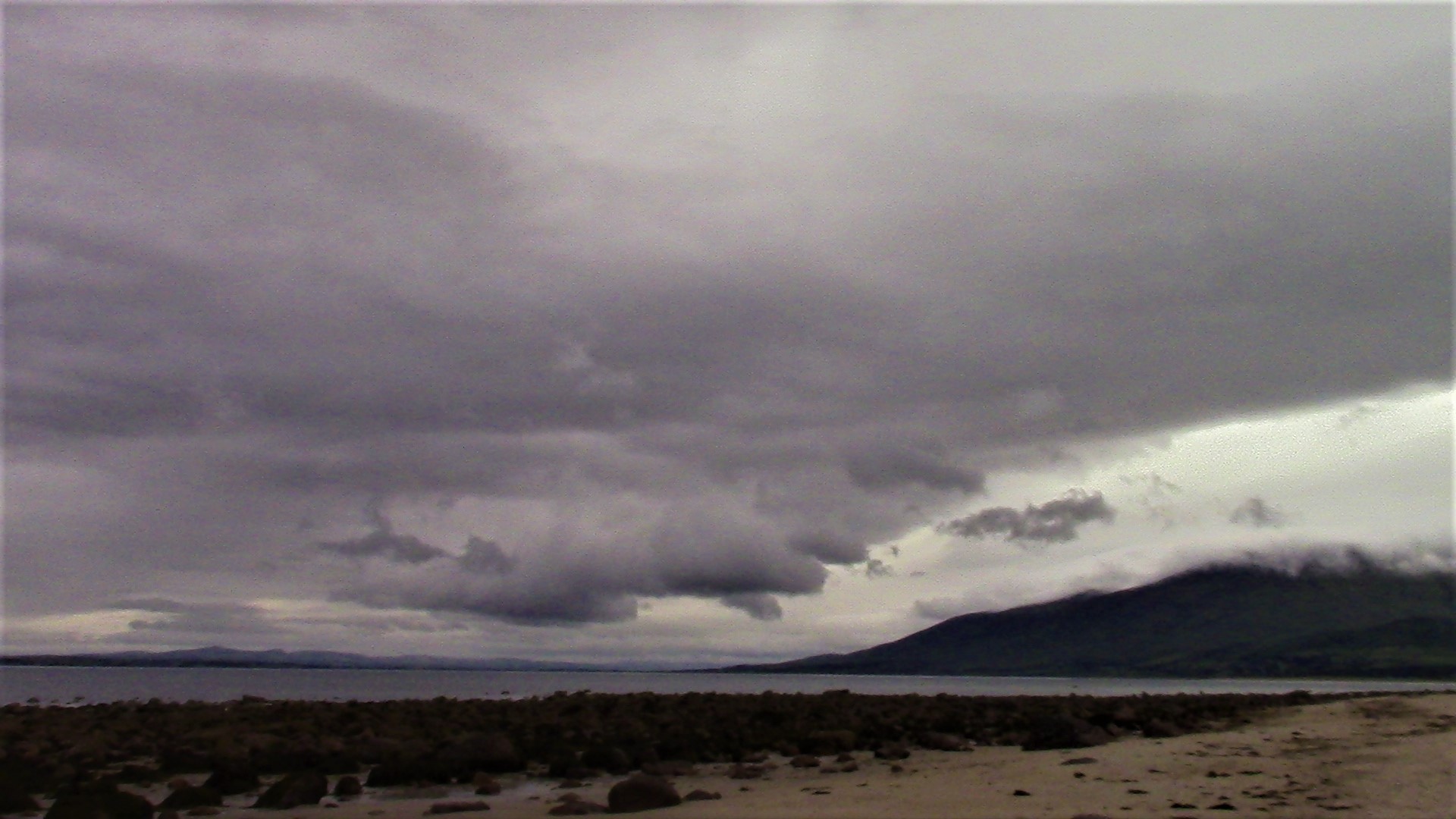 A storm front moving across Tralee Bay, County Kerry