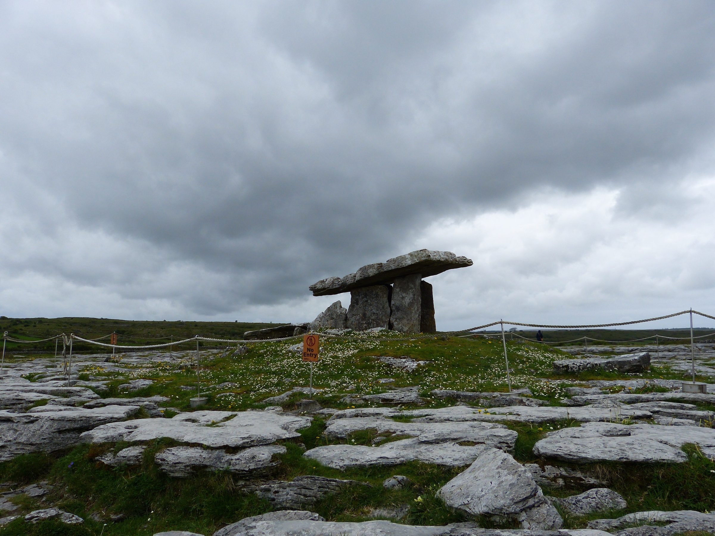 Poulnabrone dolmen on the limestone pavement of the Burren, County Clare