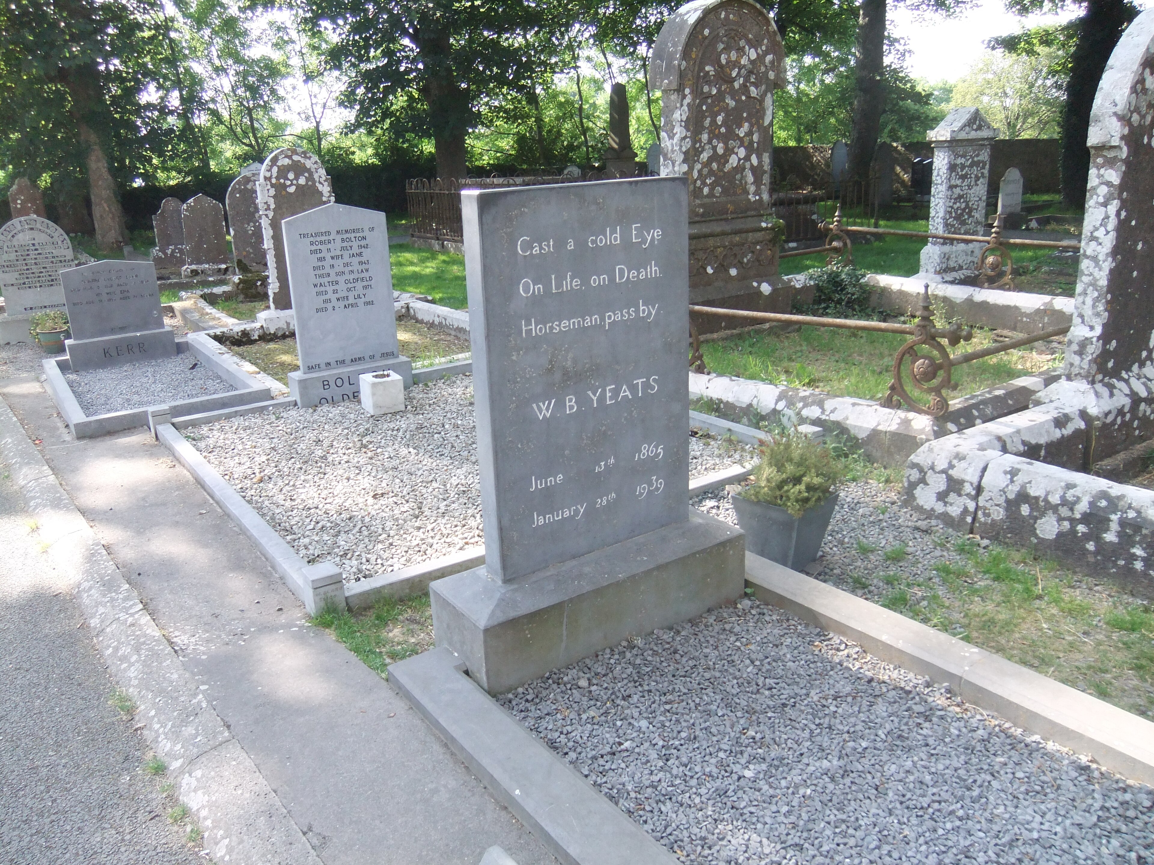 Drumcliffe churchyard, the burial place of W. B. Yeats, County Sligo