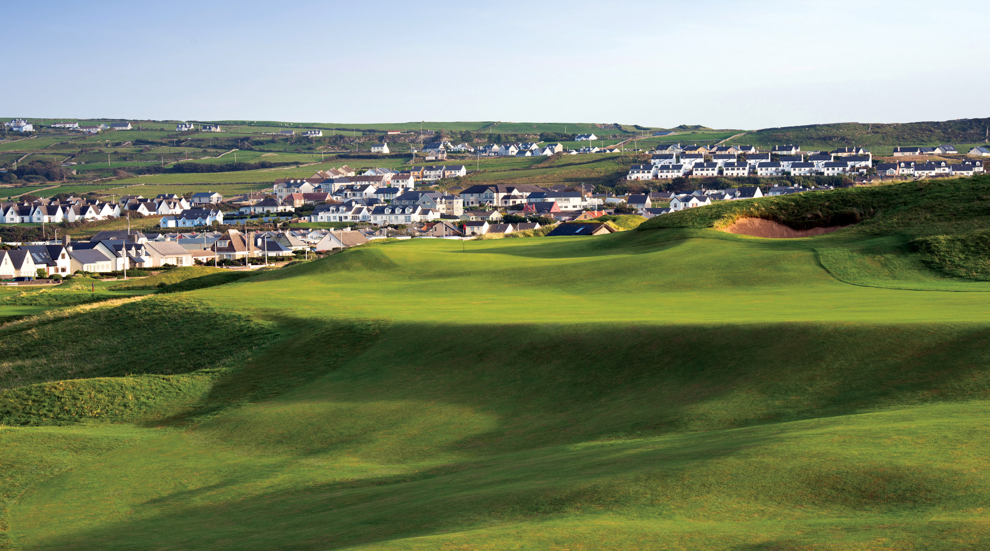 Lahinch Old Course rolling toward the village
