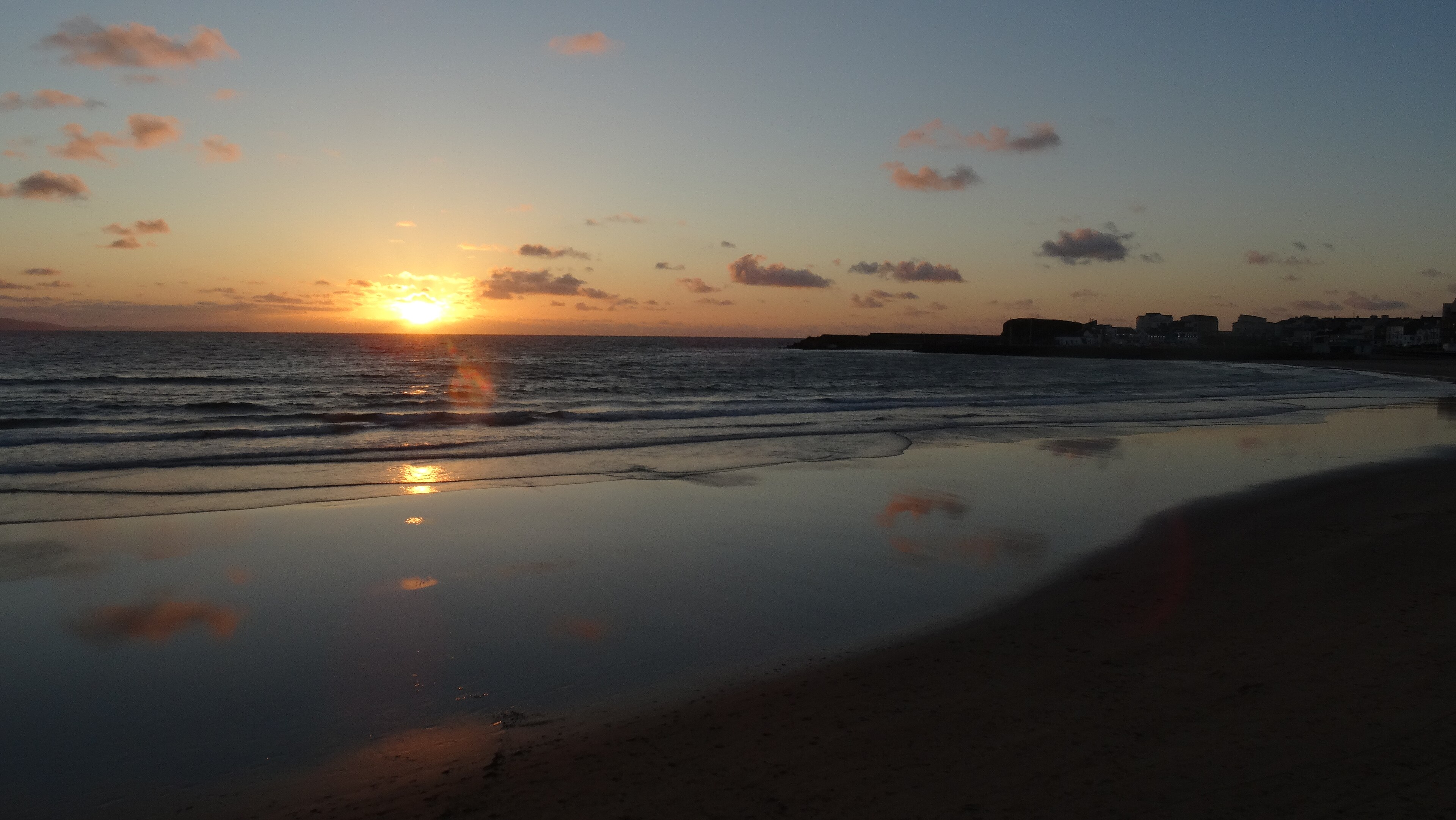 Sunset over the West Strand at Portrush, County Antrim