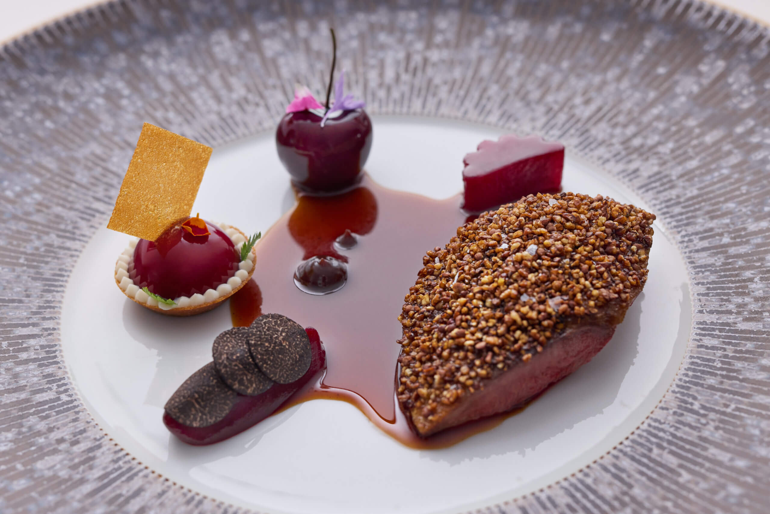 A plated dish at Chapter One, Dublin