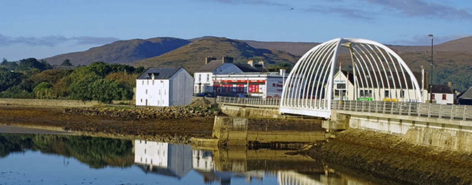The Michael Davitt Bridge at Achill Sound, County Mayo, under low western light