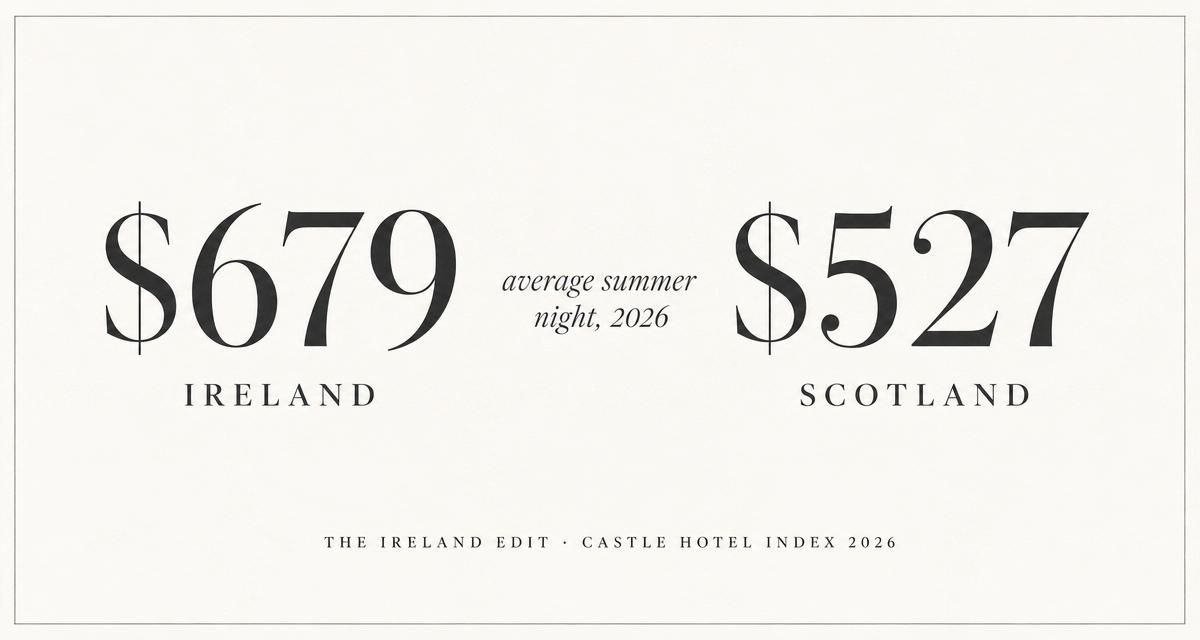 Ireland $679 vs Scotland $527 summer rate 2026