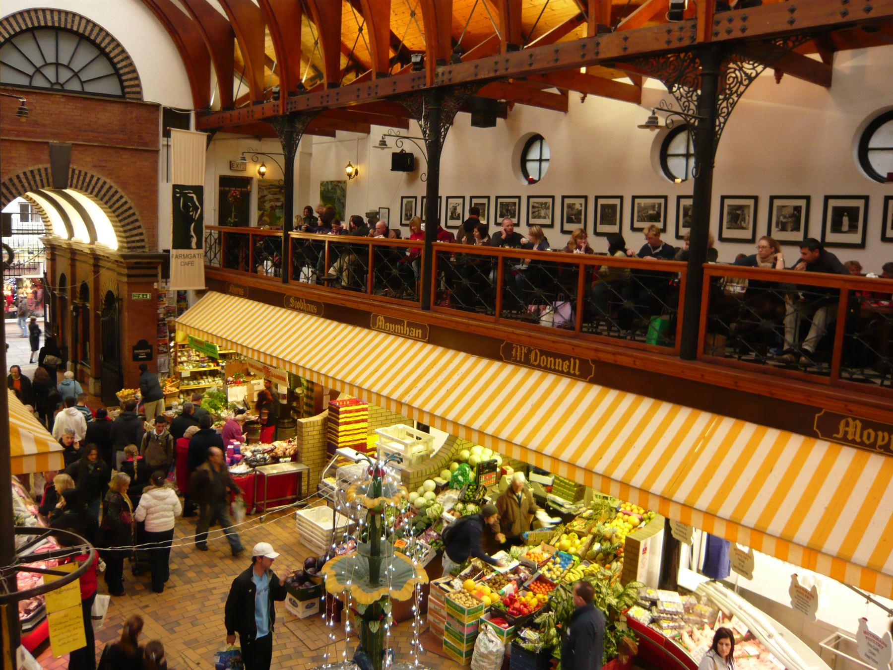 Stalls and shoppers inside the English Market in Cork city