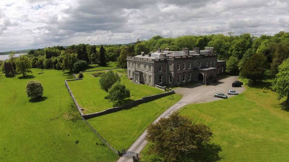Temple House and its parkland from the air, Co. Sligo