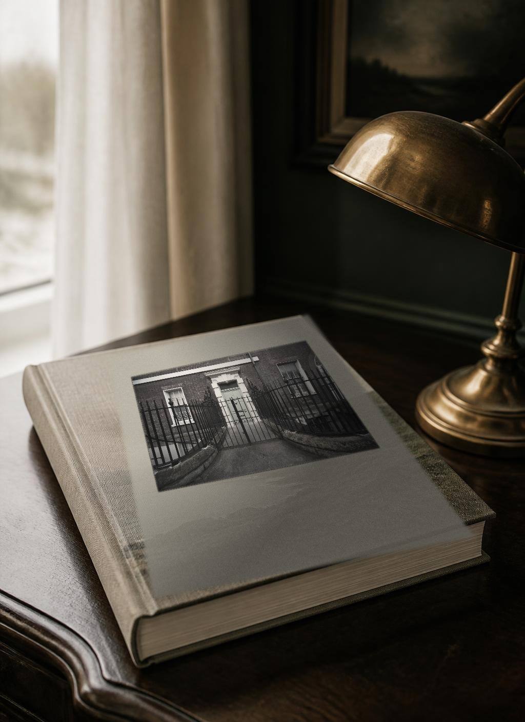 Cover of the bound printed edition N° 03, The 3-Day Dublin Itinerary, cover line “Dublin, Properly”, from The Ireland Edit. The linen-bound volume photographed as a physical book, with a documentary photograph of Henrietta Street, Dublin 1 tipped into the front board.