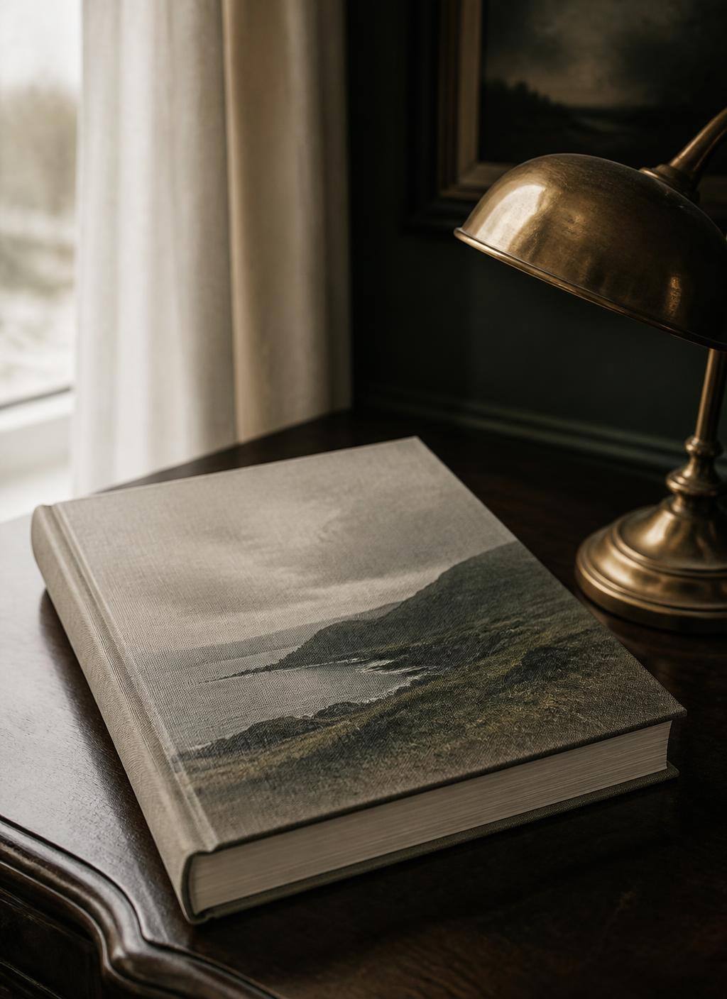 Cover of the bound printed edition N° 09, The Ireland Edit Way, from The Ireland Edit. The linen-bound volume photographed in studio.