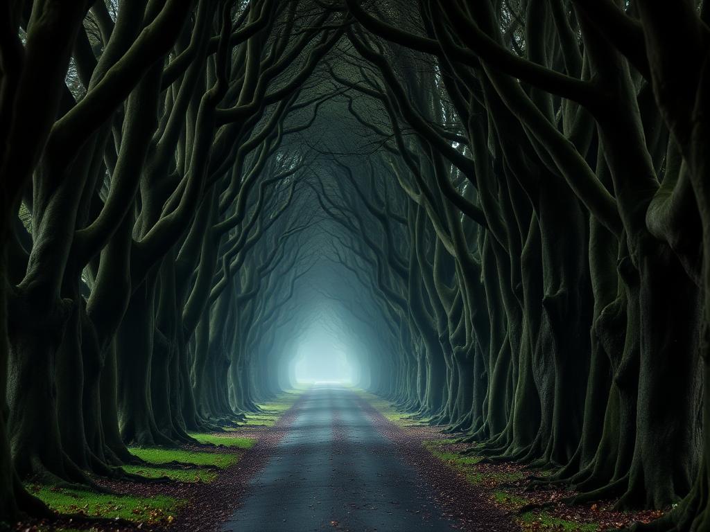 The Dark Hedges with no one else