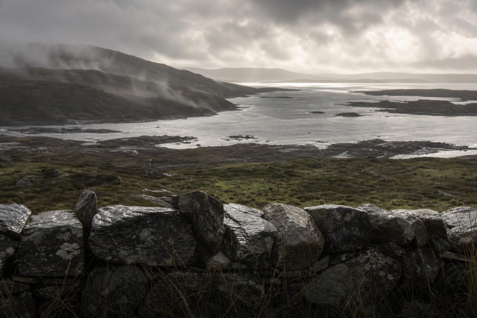The Irish coast at dusk