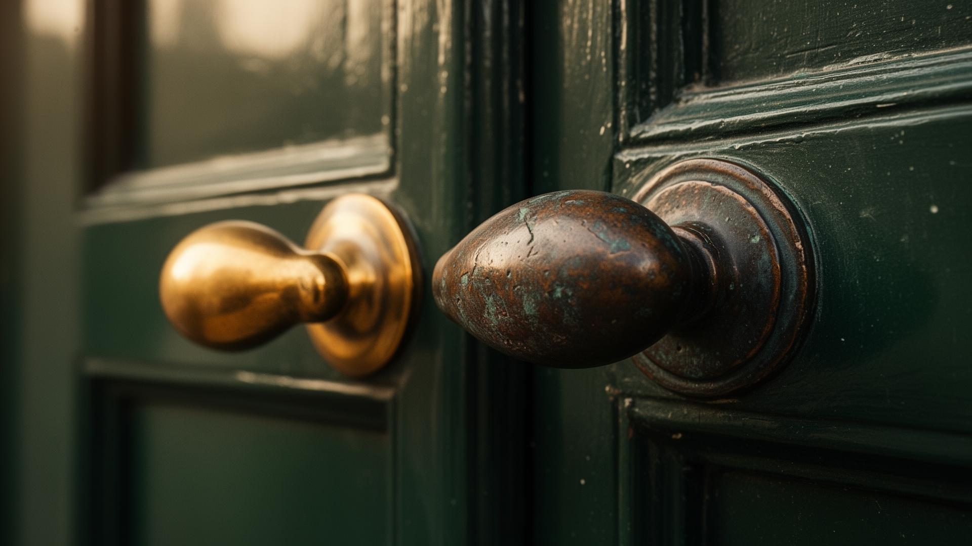 A bronze door handle on a Georgian townhouse, Merrion Square, Dublin.
