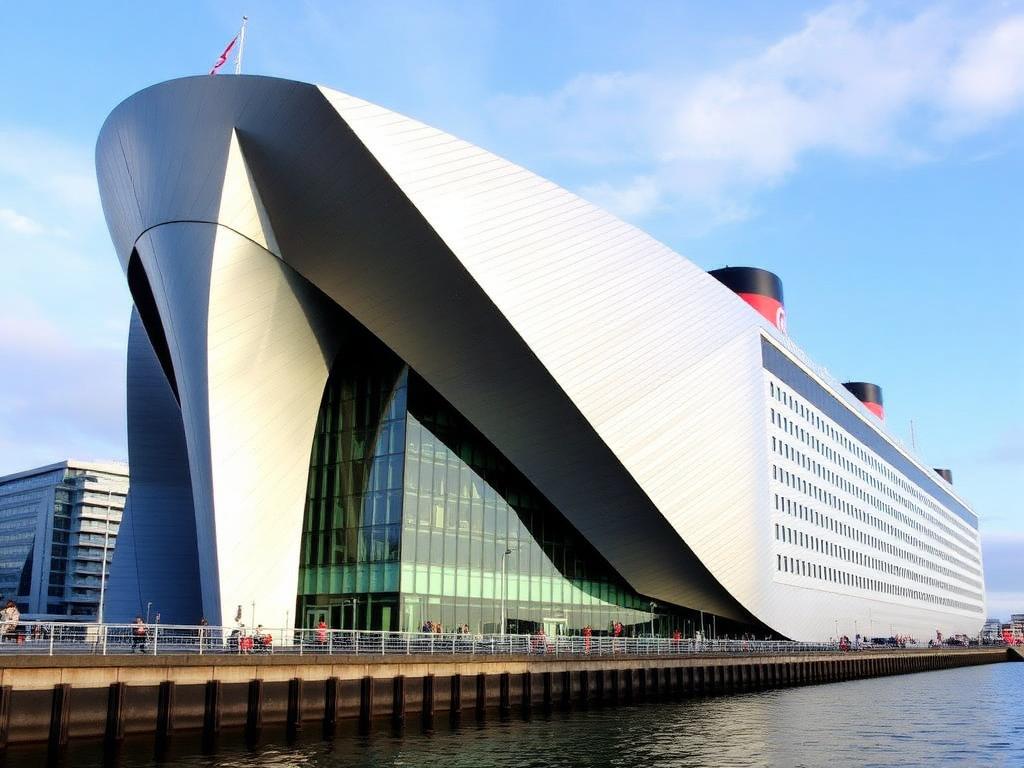 The angular aluminium facade of Titanic Belfast