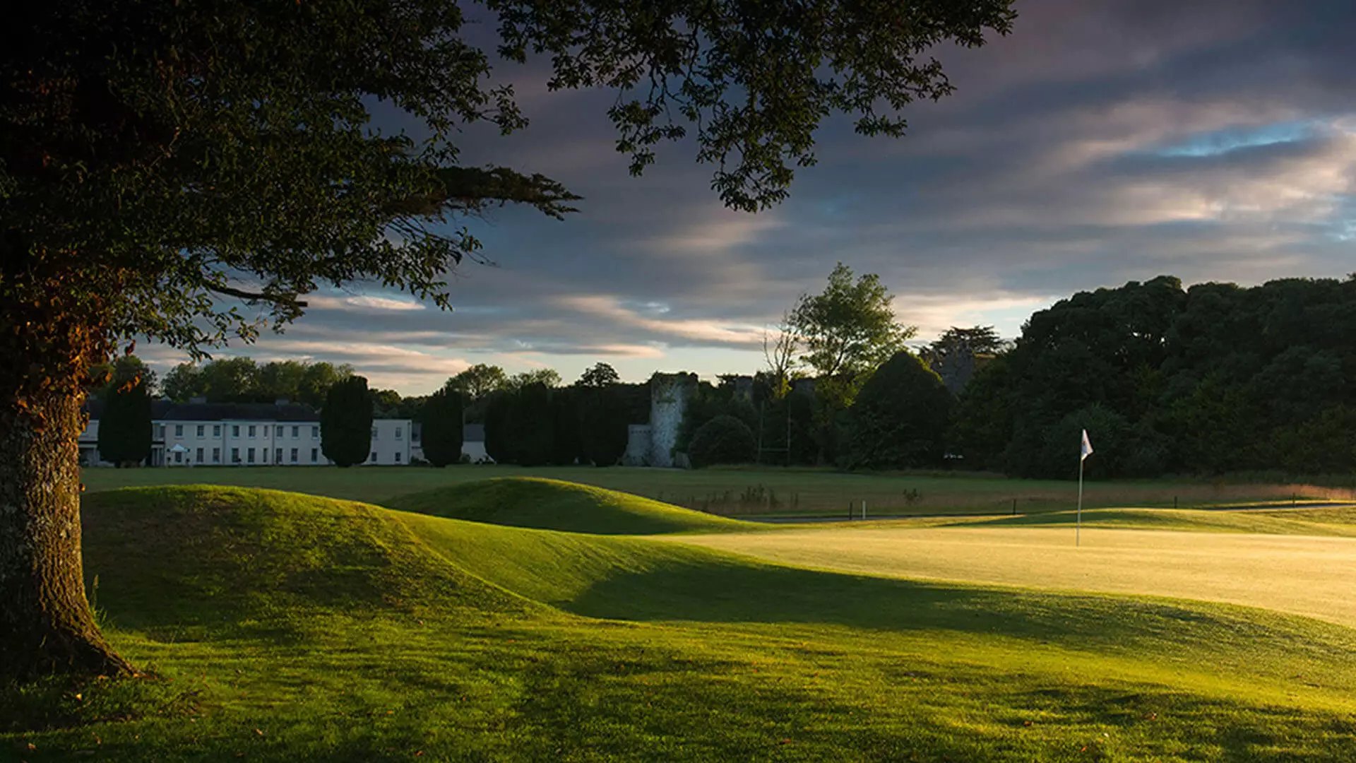Sunset over the golf course at Castlemartyr Resort