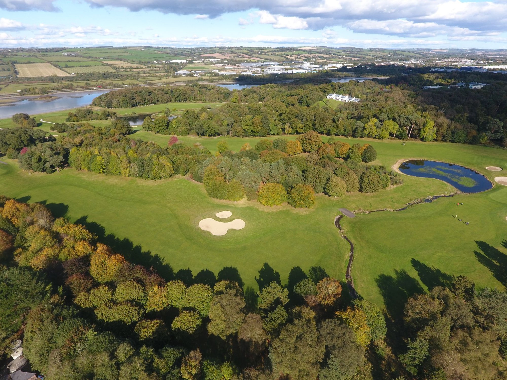 Aerial view of the Deerpark Course at Fota Island Resort