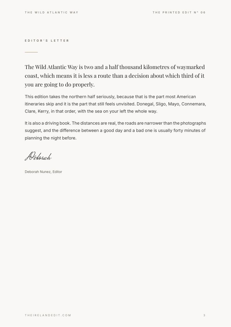 The Wild Atlantic Way, editor's letter