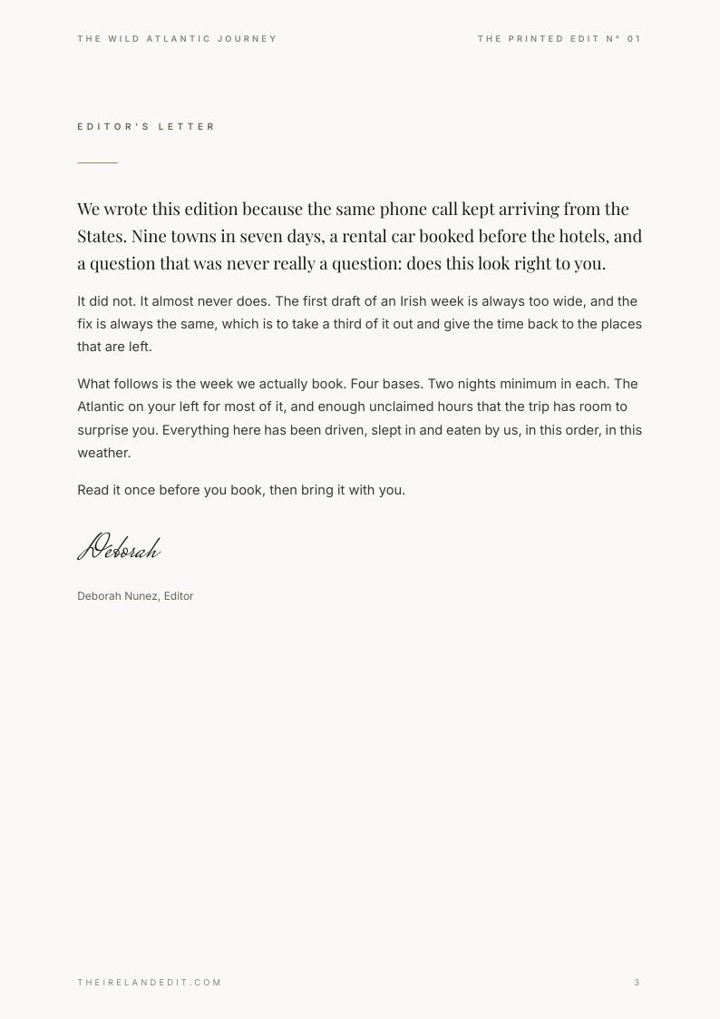 The Wild Atlantic Journey, editor's letter